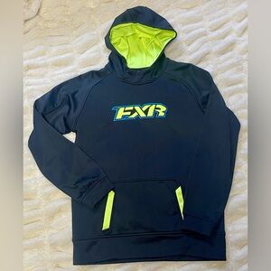 FXR Navy and Neon Green Hoodie